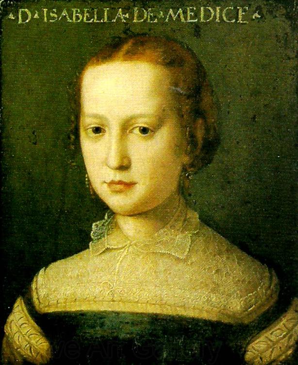 Agnolo Bronzino portratt av isabella di medici Spain oil painting art